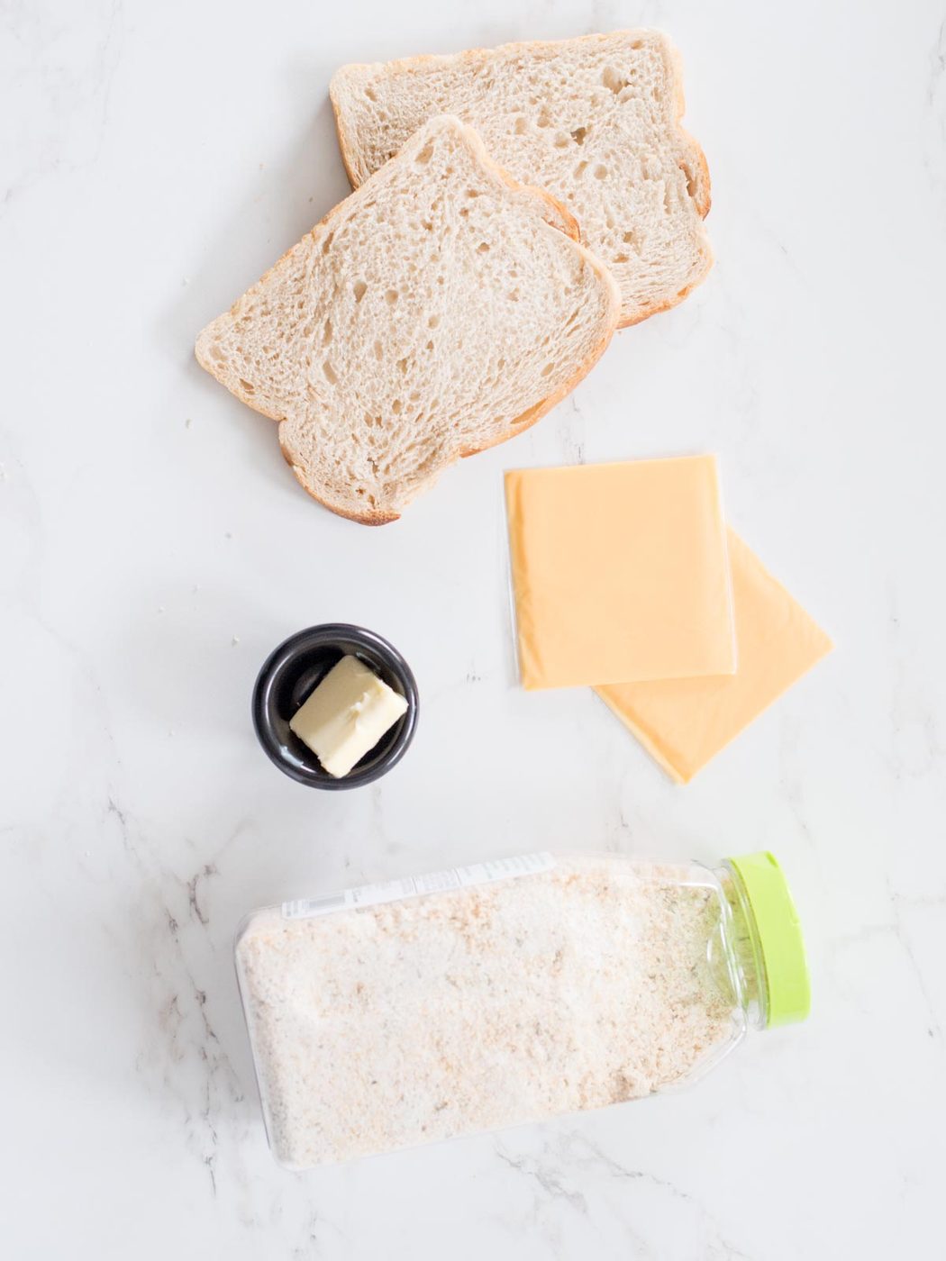 ingredients for air fried grilled cheese sandwich