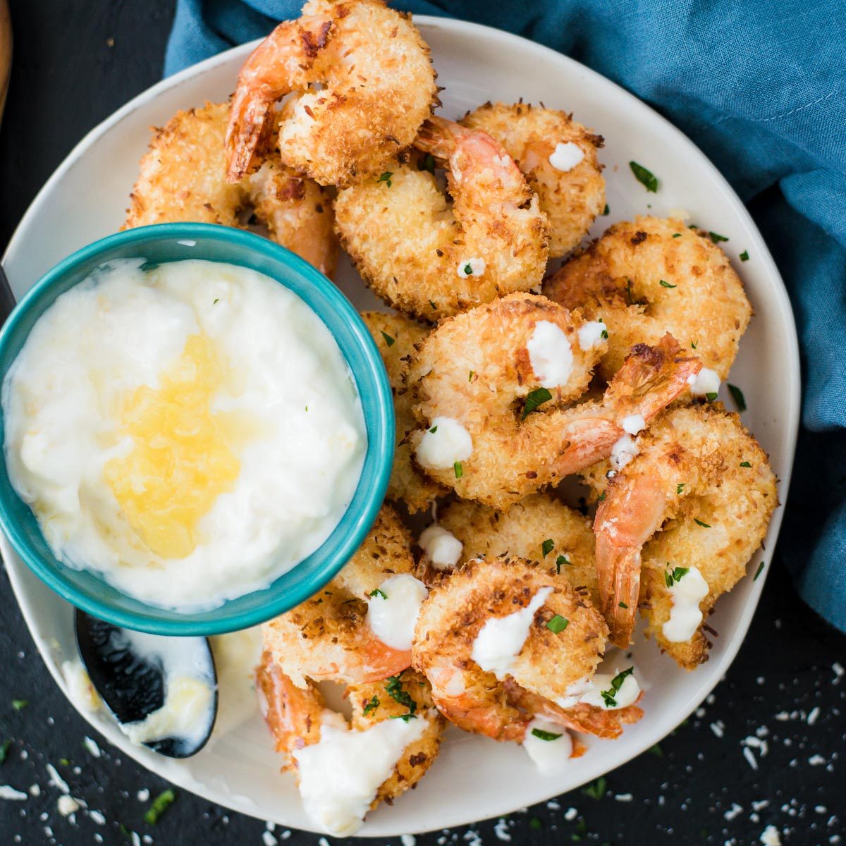 Air Fried Coconut Shrimp and Creamy Pineapple Dipping Sauce