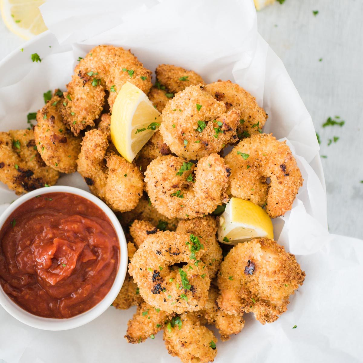 Air Fryer Popcorn Shrimp, crispy