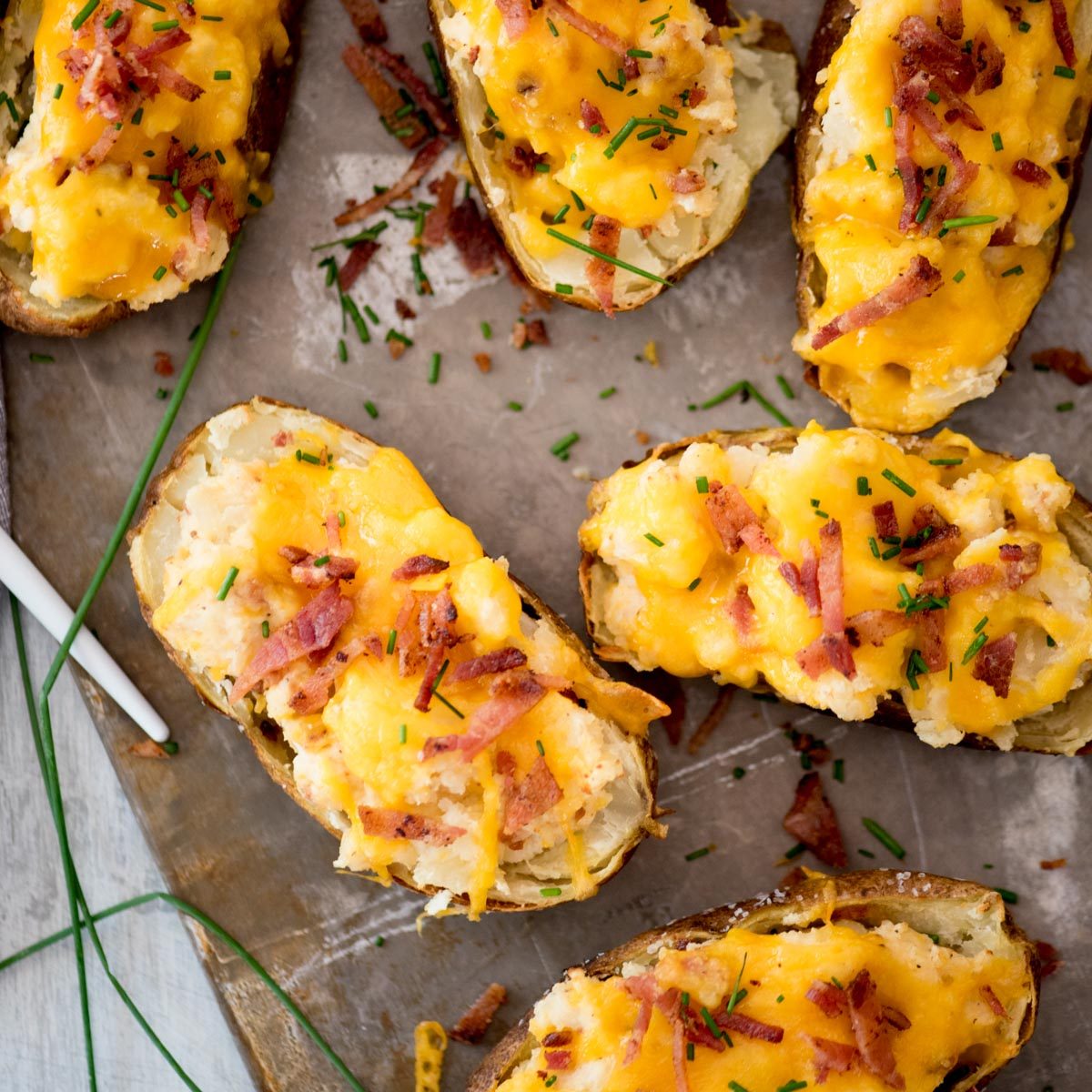 From-scratch Twice Baked Potatoes in Air Fryer