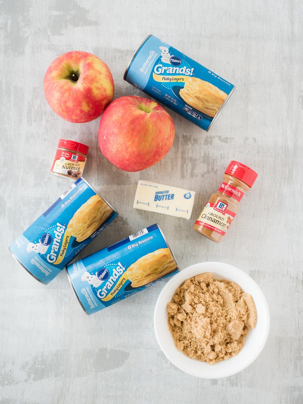 ingredients for apple cinnamon monkey bread