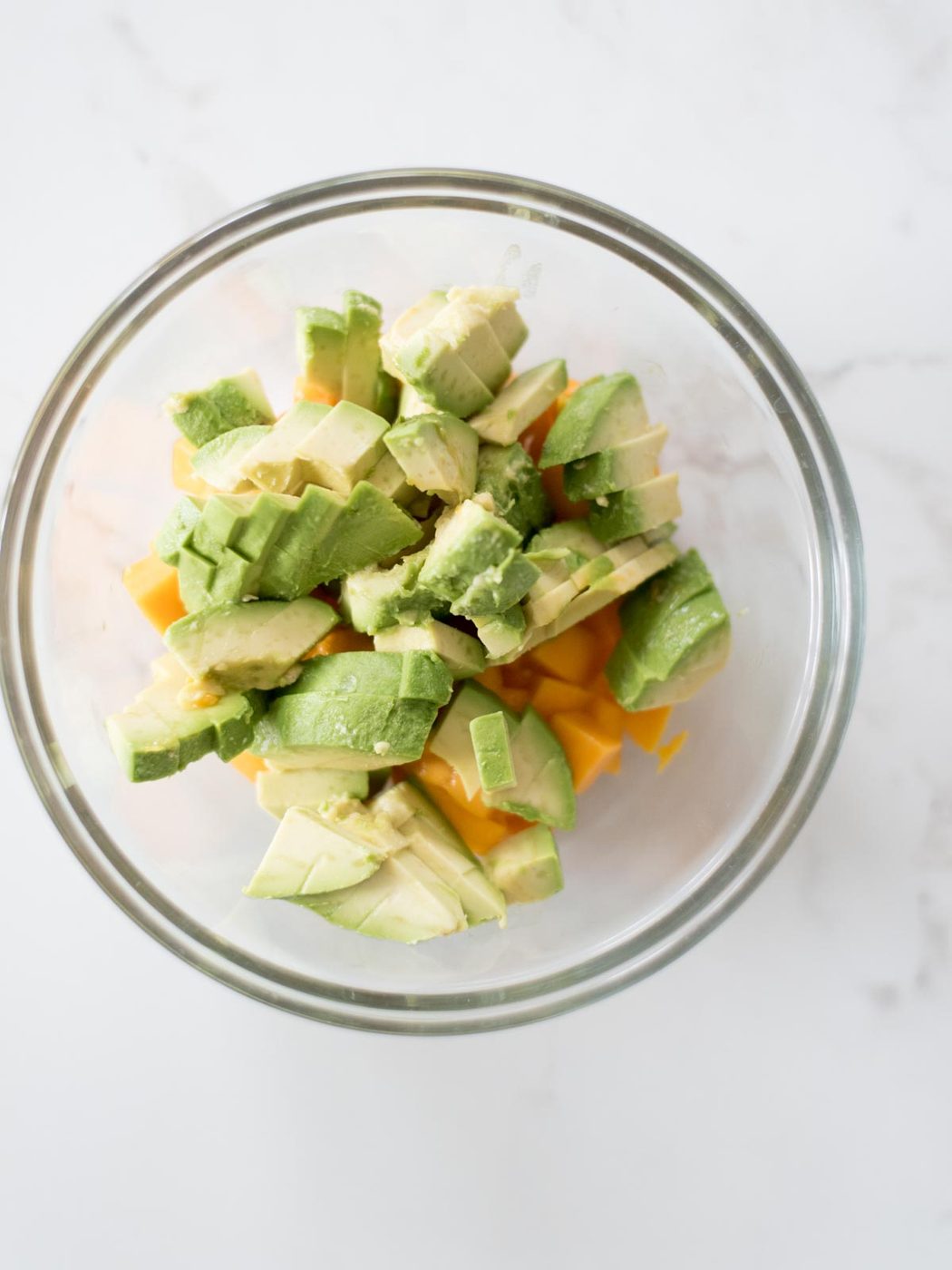 chopped avocado in a mixing bowl