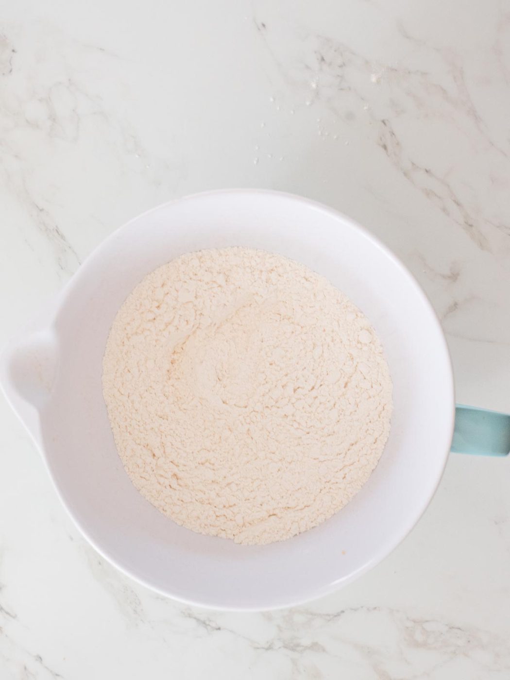 flour in a mixing bowl