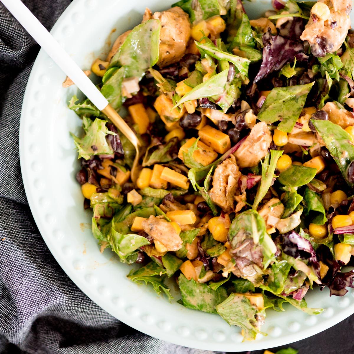 BBQ Chicken Salad Recipe, Mason Jar Salad