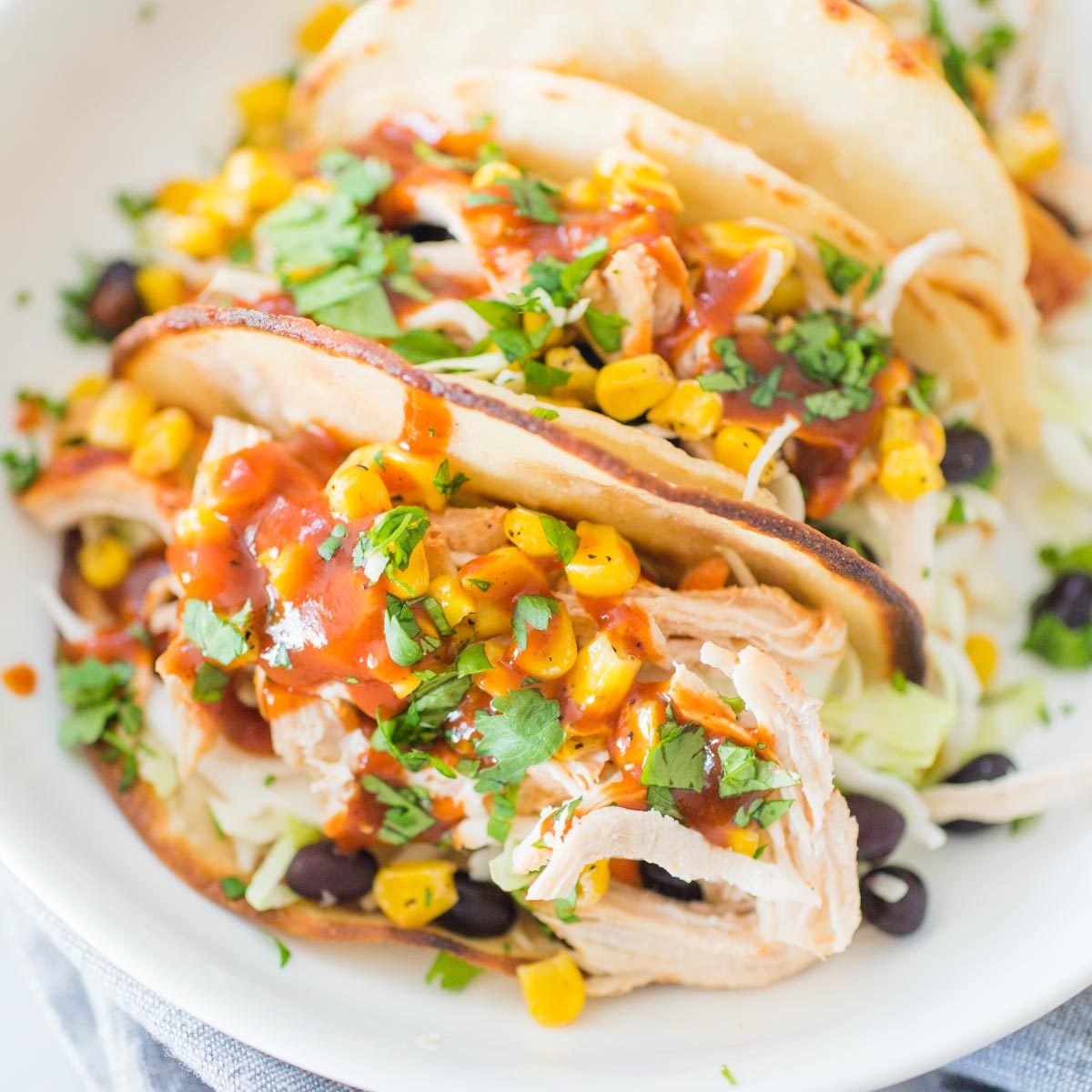 BBQ Chicken Tacos and Slaw