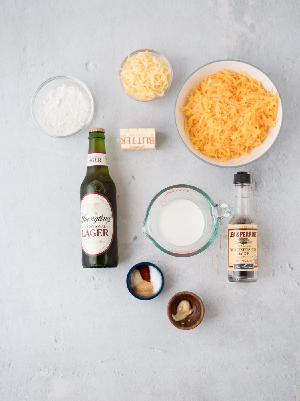 ingredients for beer cheese dip