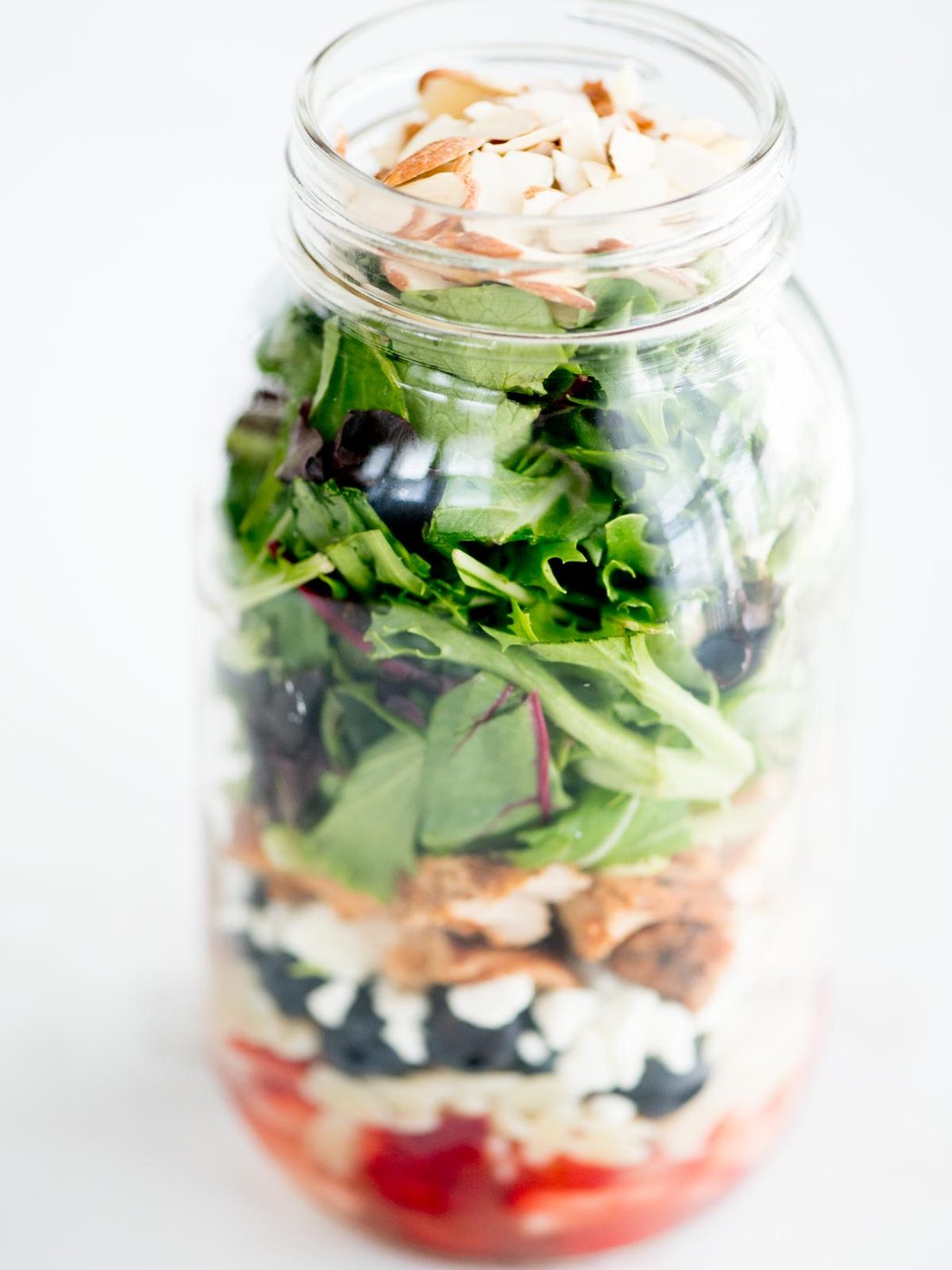 almonds added to top of greens