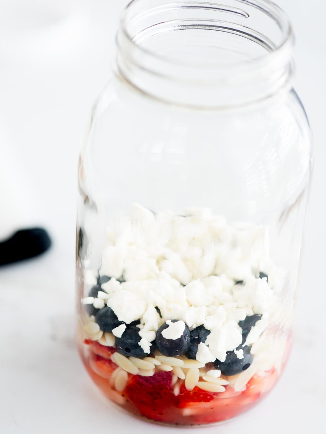 feta added on top of blueberries