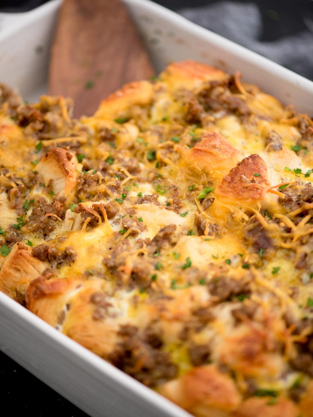 cooked biscuit breakfast casserole