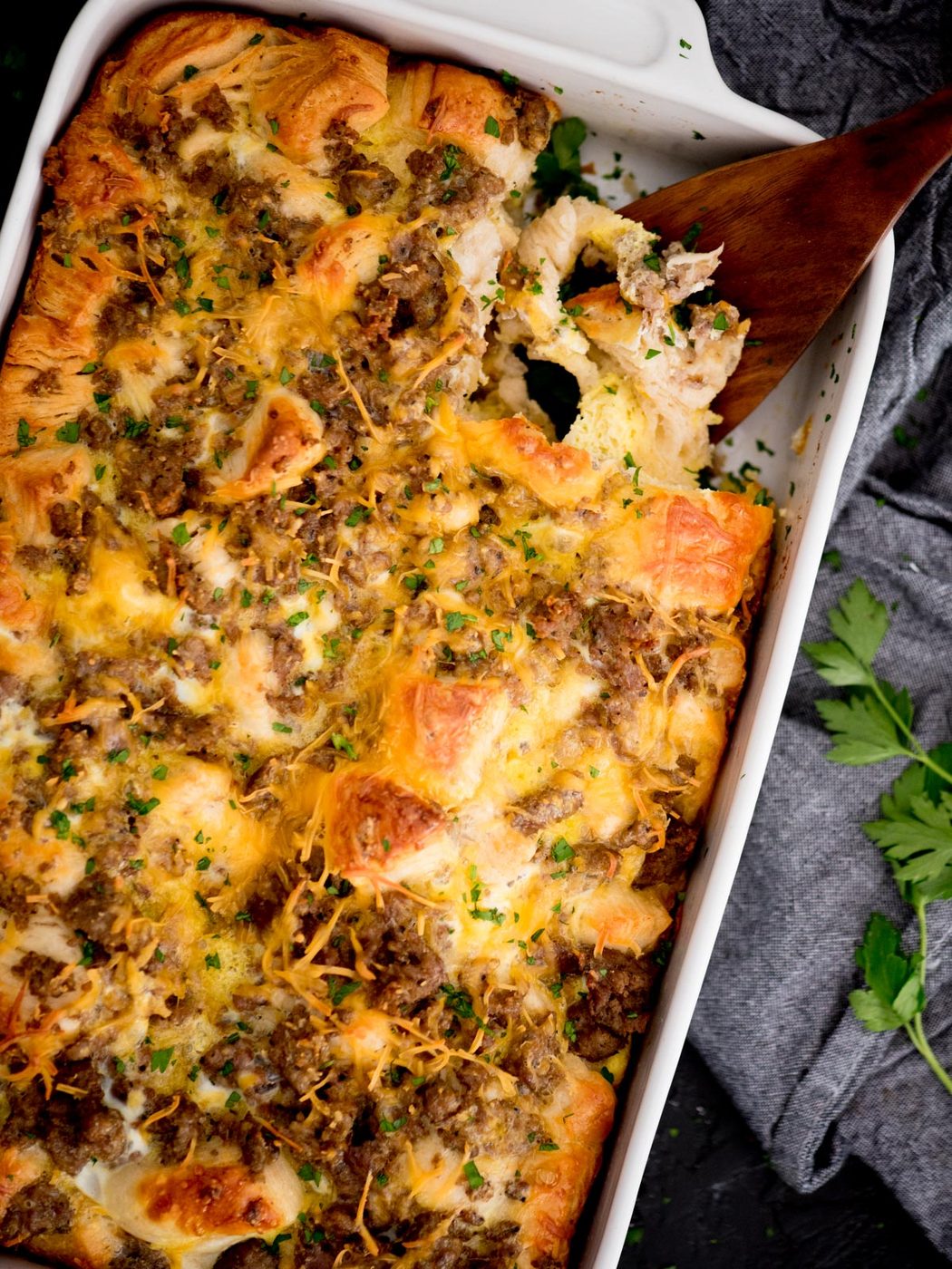 cooked biscuit breakfast casserole
