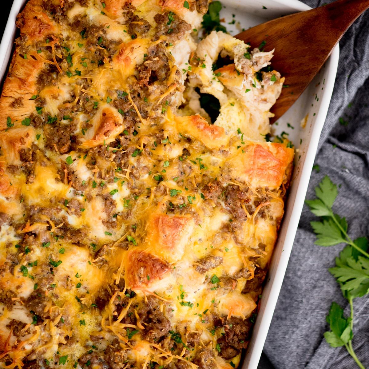 Breakfast Casserole and Biscuits
