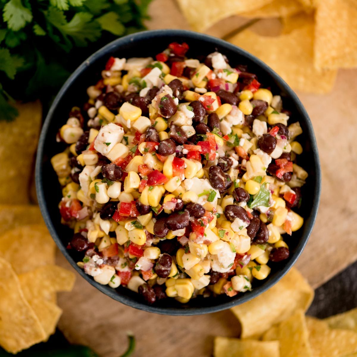 Black Bean Corn Feta Dip at home