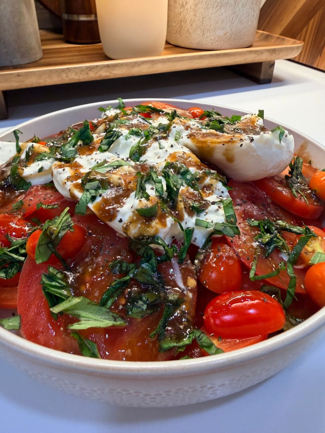 Home-style Burrata and Tomato Salad