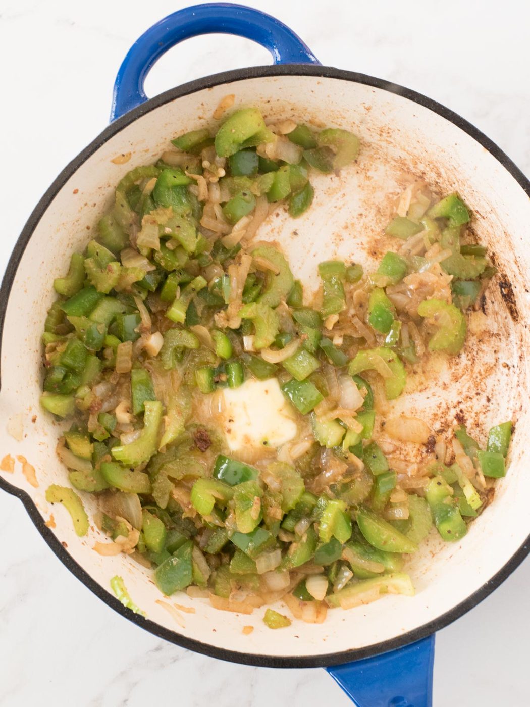 vegetables sauted in a skillet