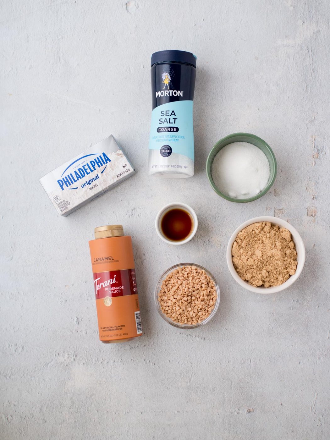 ingredients for cheesecake caramel apple dip