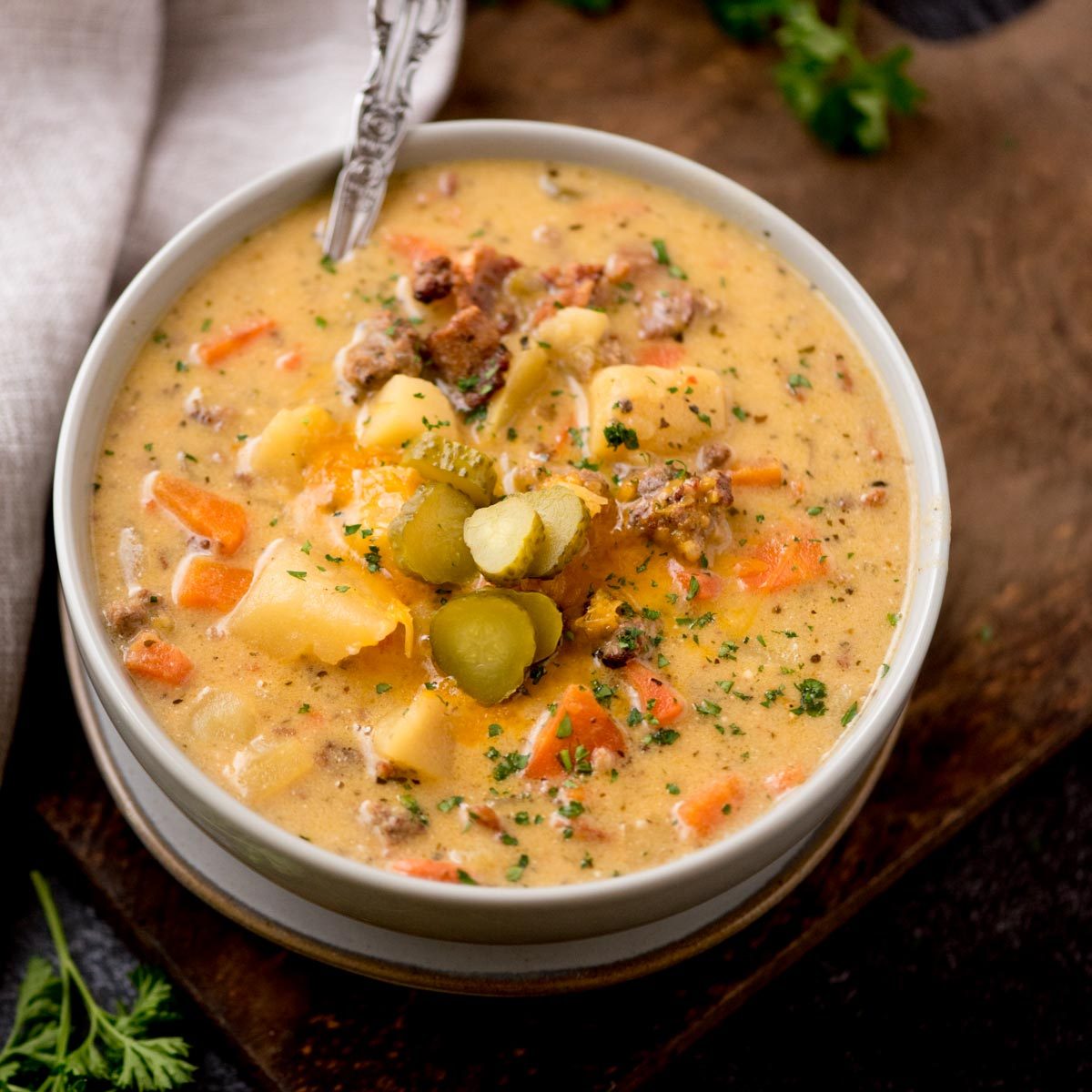 Bacon Cheeseburger Soup at home
