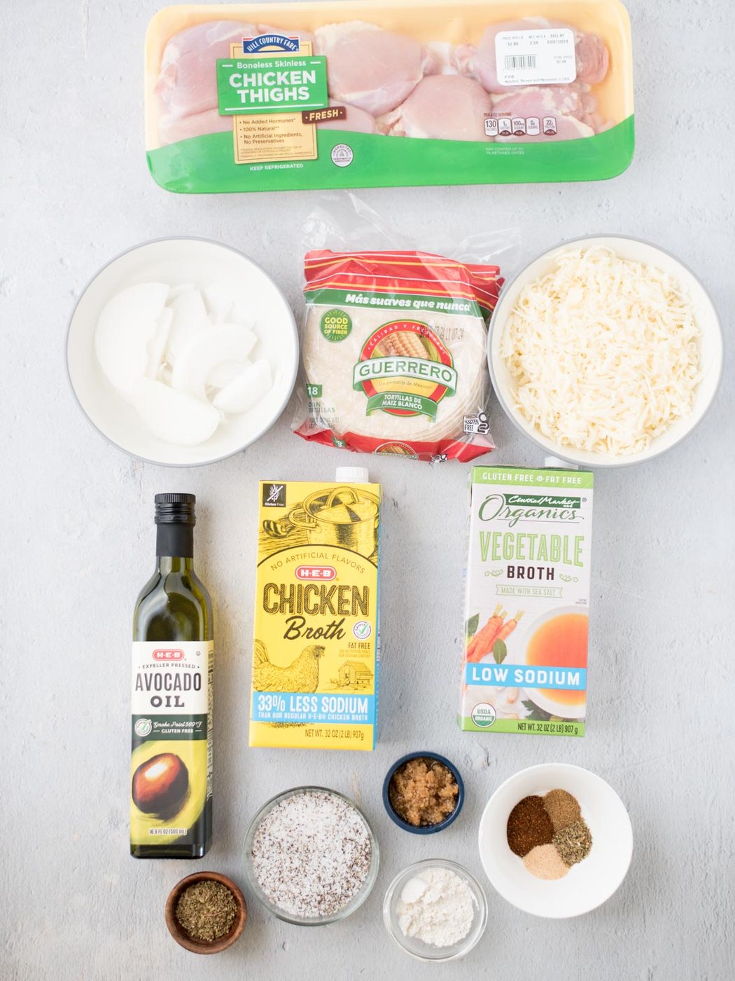 ingredients to make from-scratch chicken enchiladas