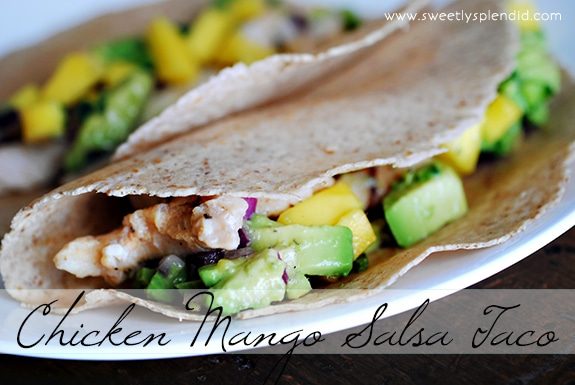 Chicken Mango Salsa Tacos at home