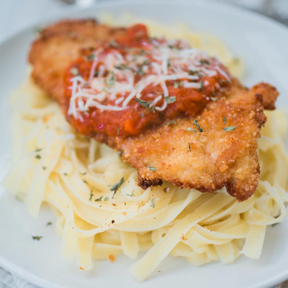 Straightforward Chicken Parmesan and Pasta