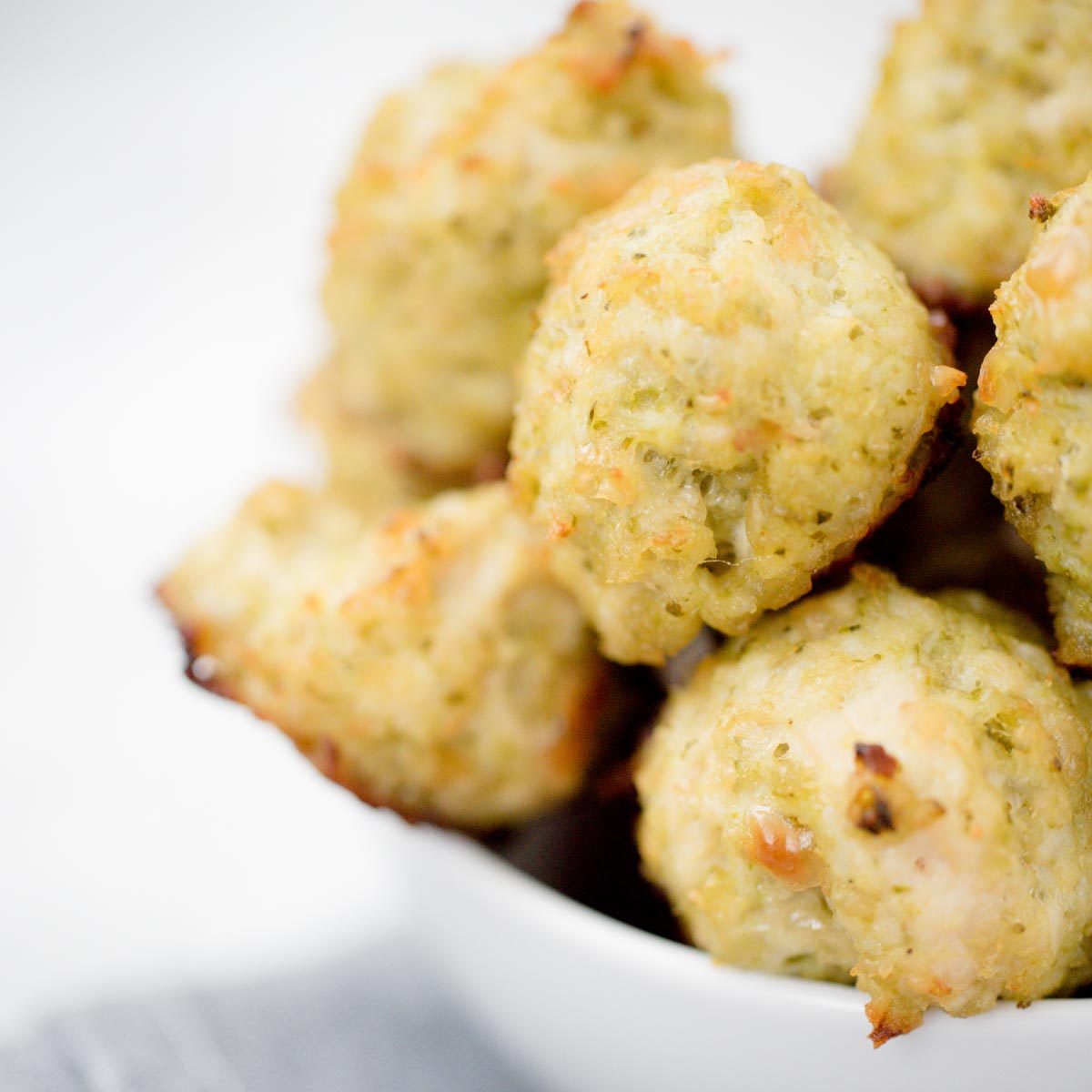 From-scratch Chicken Pesto Meatballs