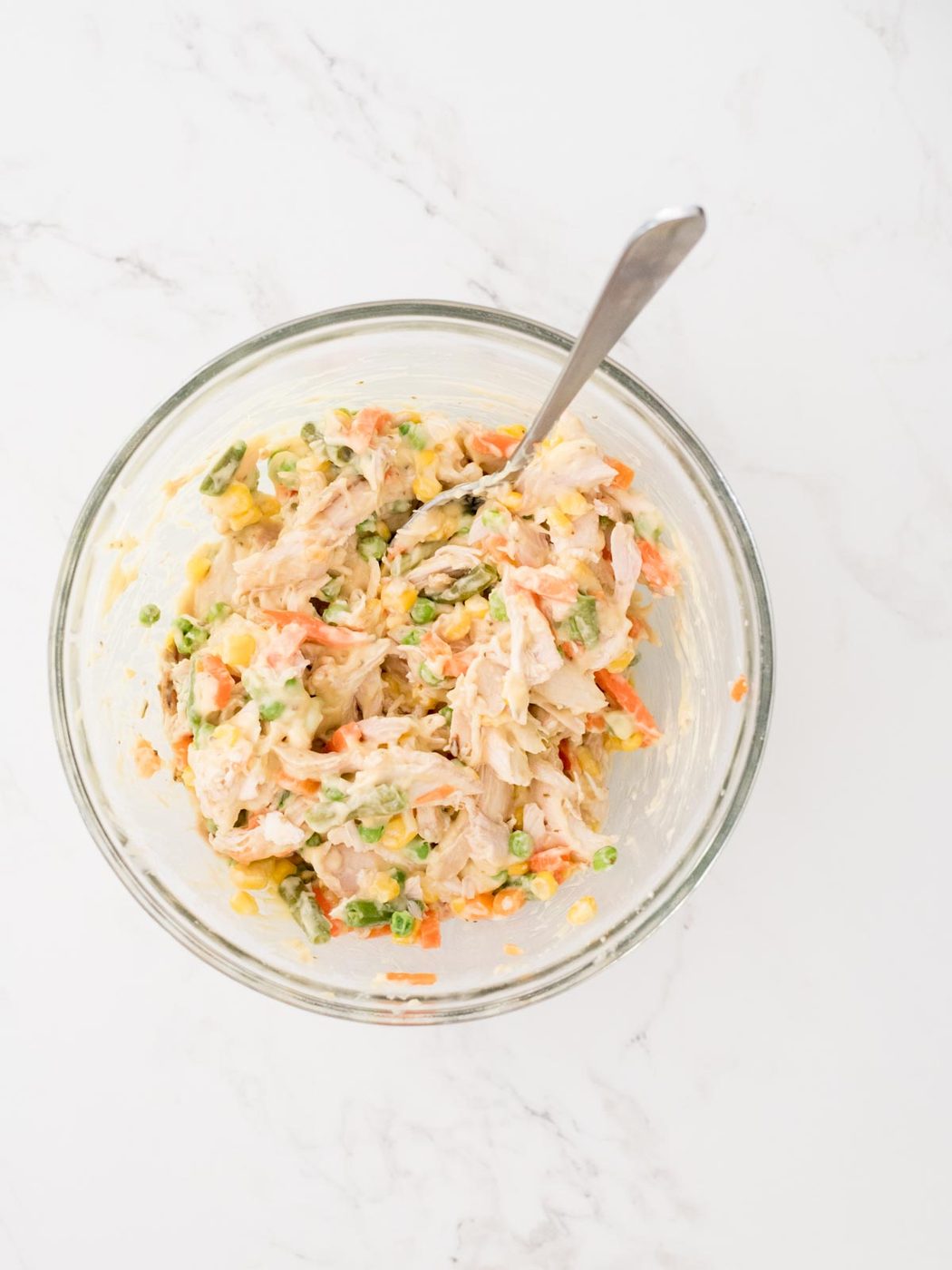 filling mixed up in a mixing bowl