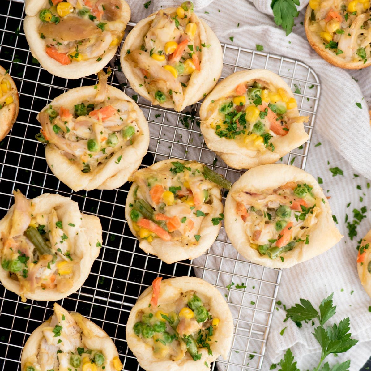 Mini Chicken Pot Pies and Crescent Rolls
