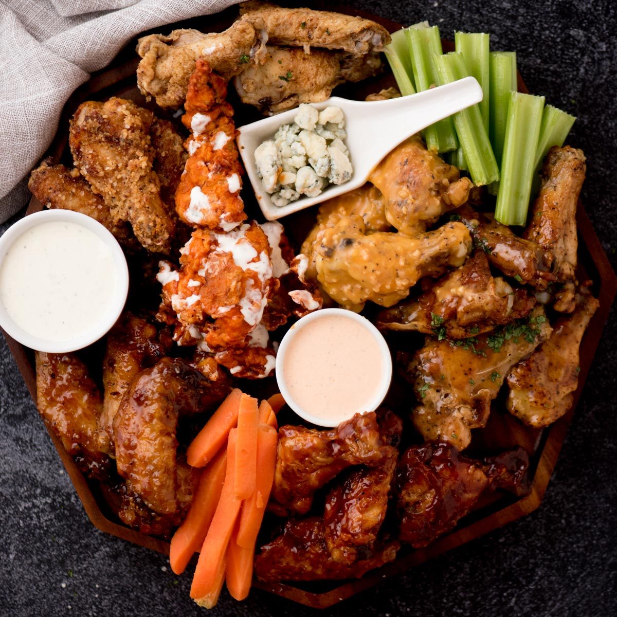 Straightforward Chicken Wing Charcuterie Board