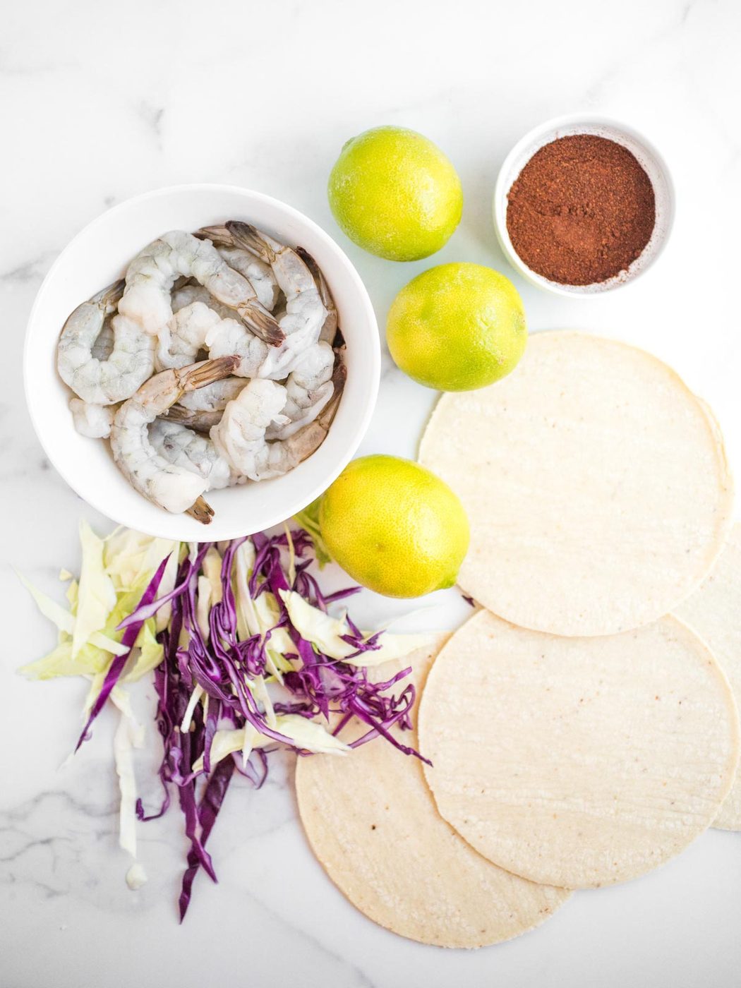 ingredients for chili lime shrimp tacos