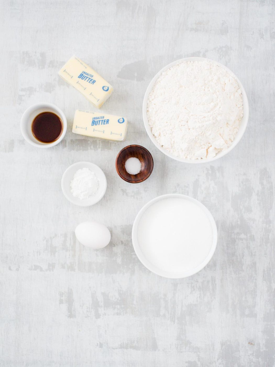 ingredients for from-scratch sugar cookies