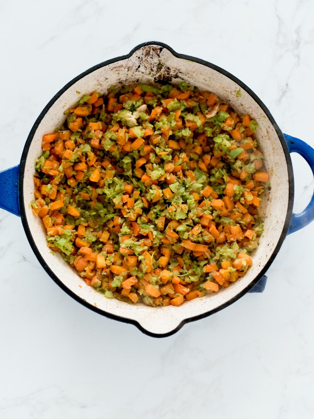 sautéed vegetables in a skillet