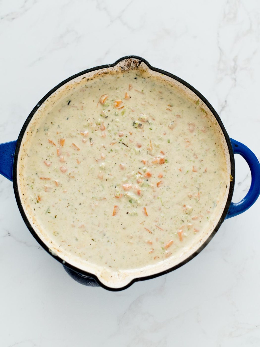 vegetable mixture with flour and cream