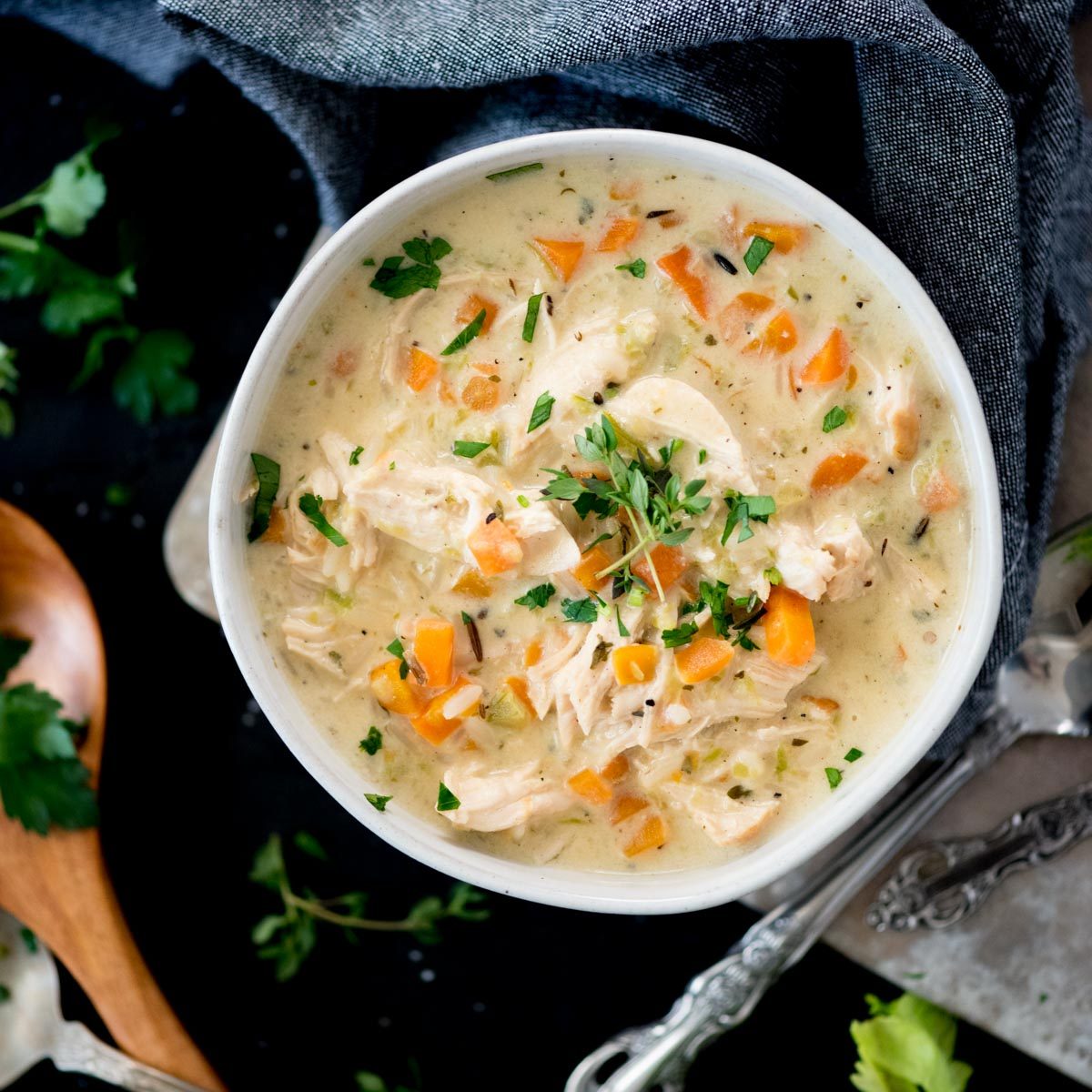 Chicken Wild Rice Soup, creamy