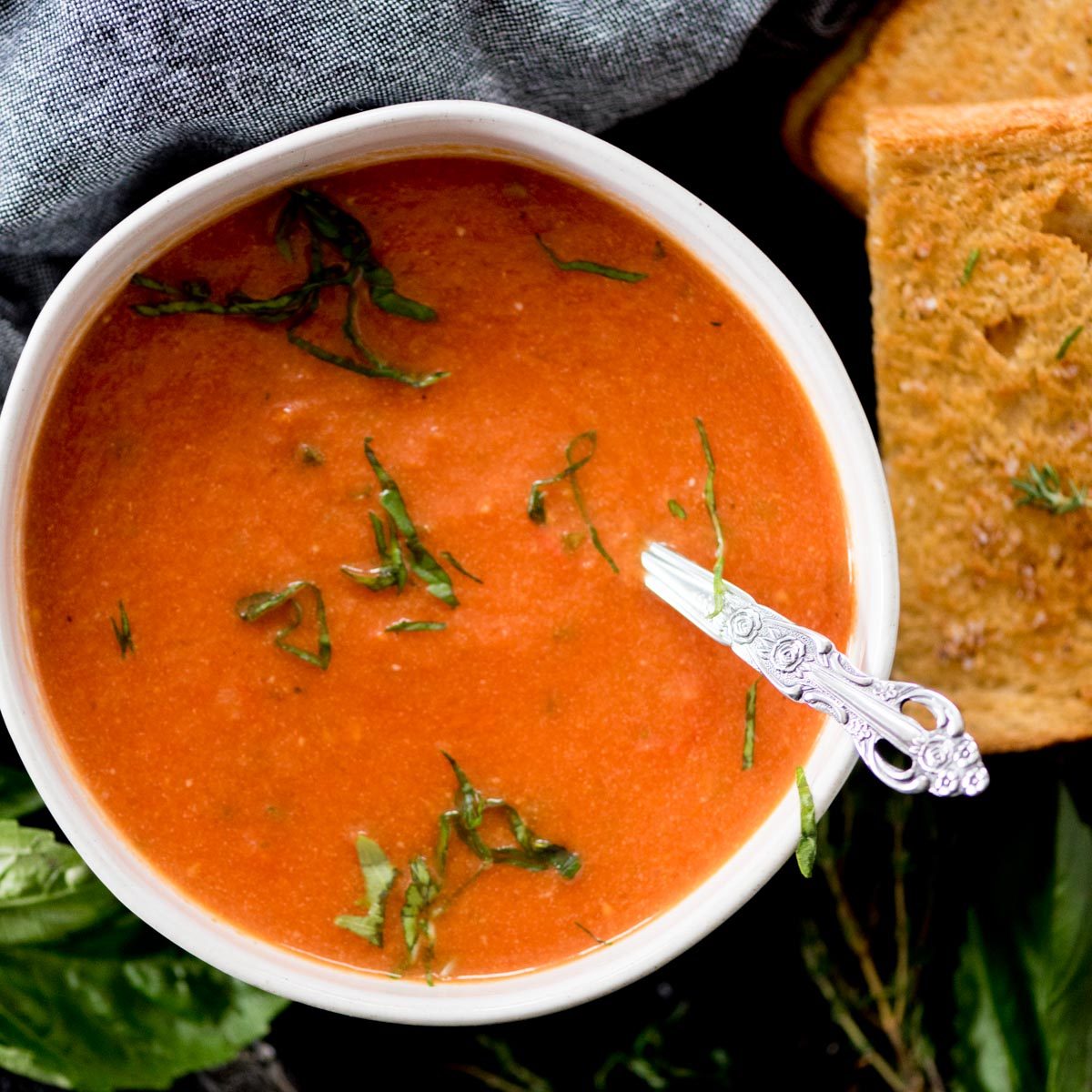 From-scratch Tomato Basil Soup