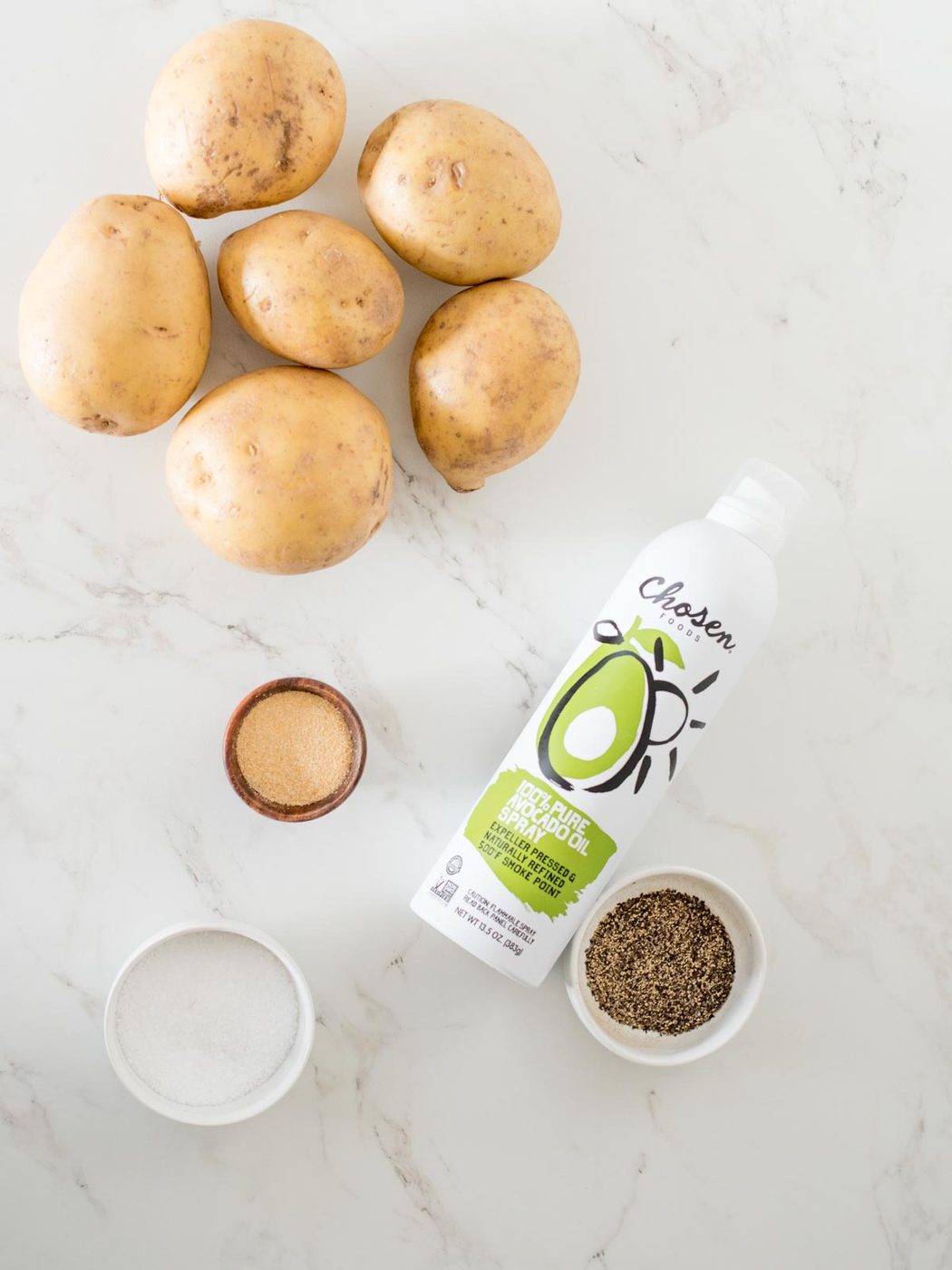 ingredients needed for crispy oven baked garlic potato wedges