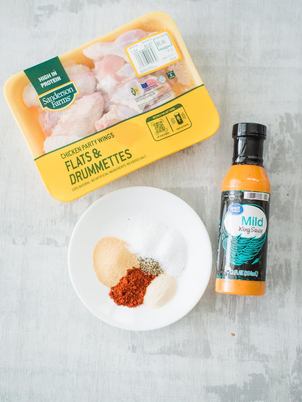 ingredients to make crispy chicken wings in the air fryer