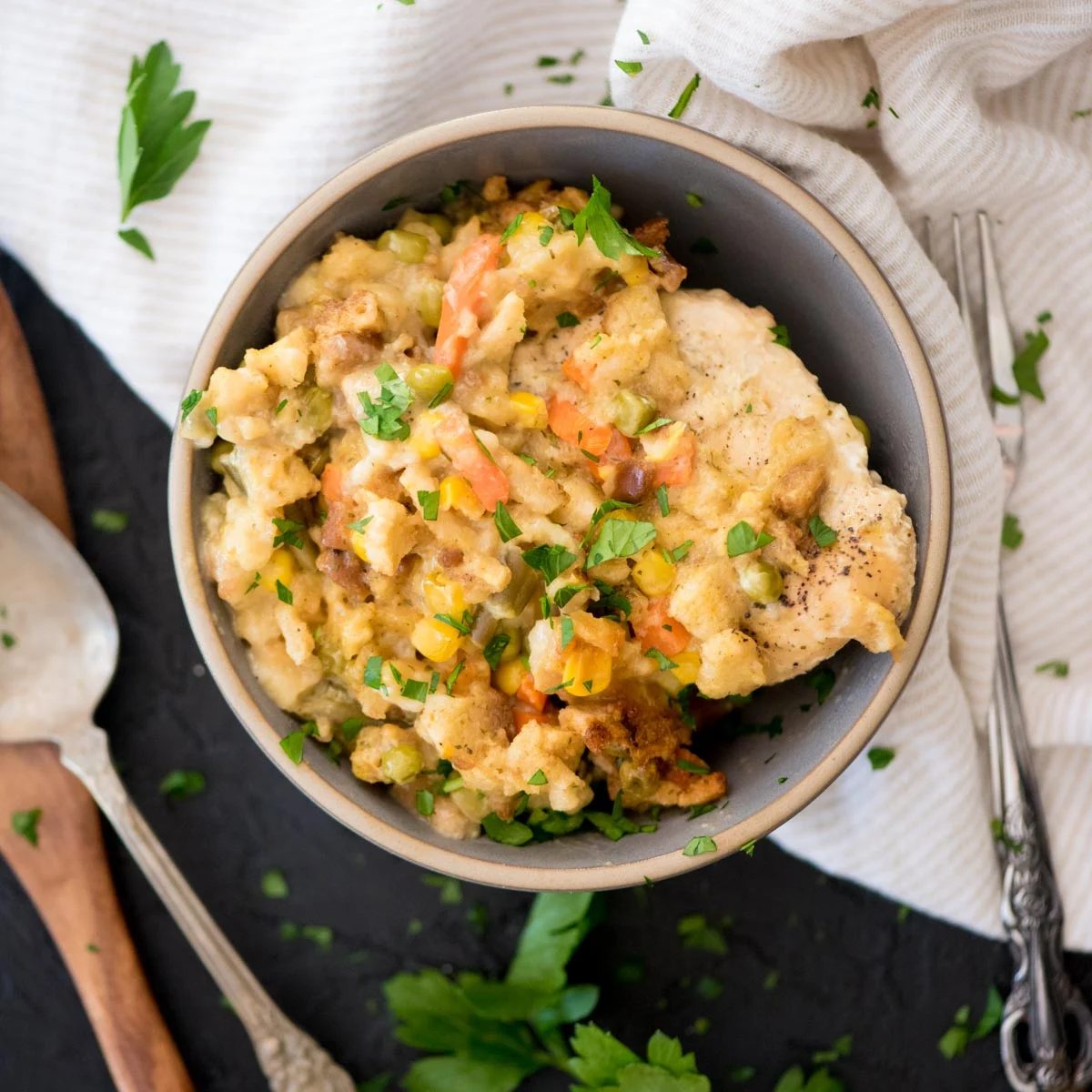 Crock Pot Chicken and Stuffing and Vegetables