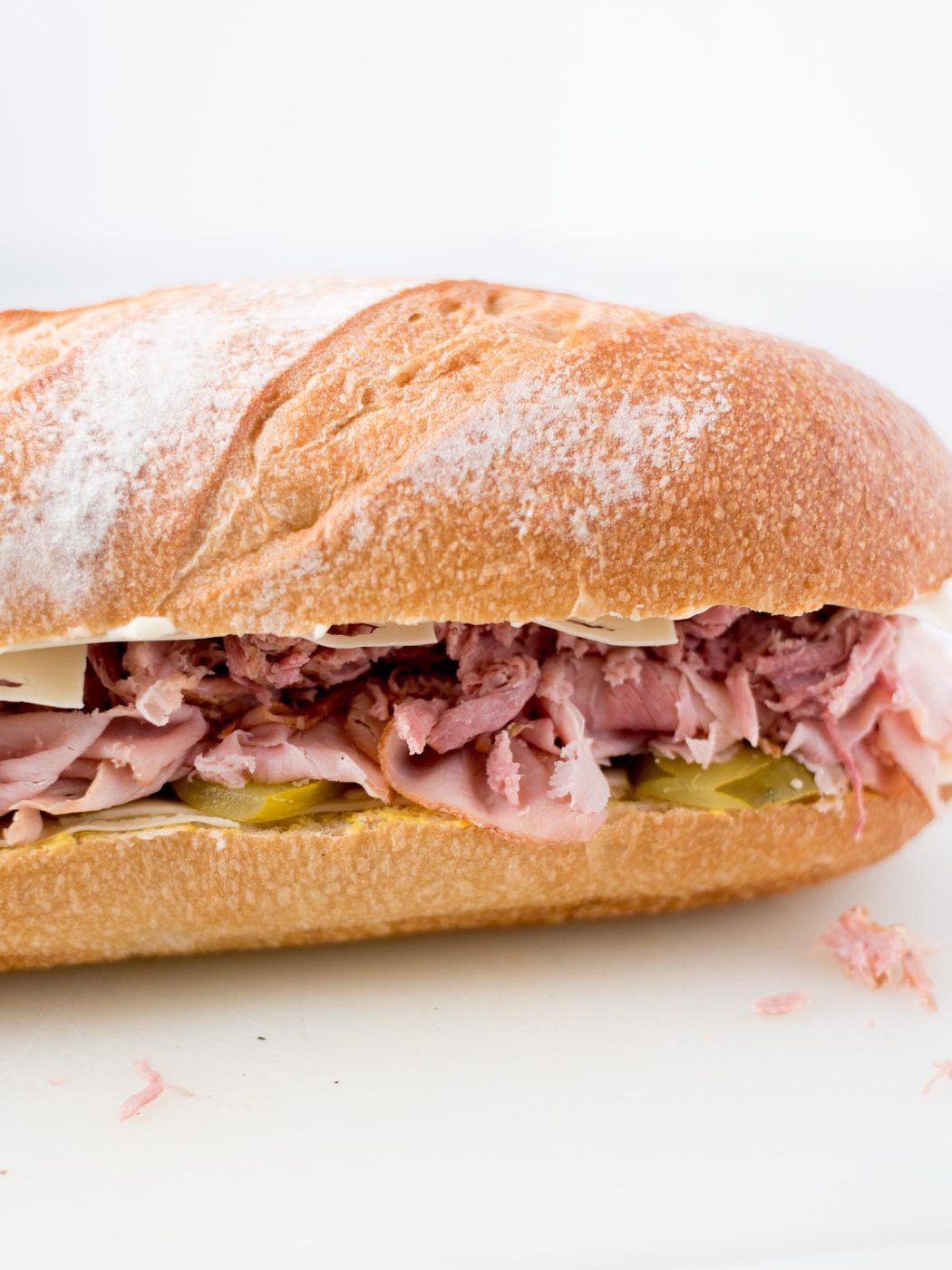assembled cuban sandwich before toasting