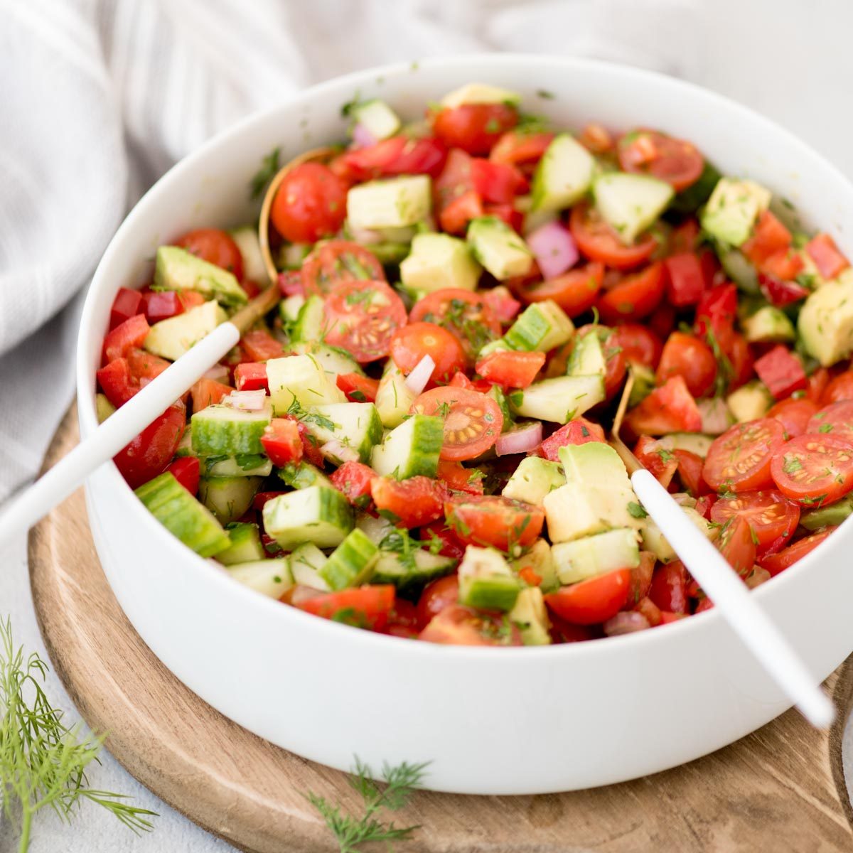From-scratch Cucumber Tomato Onion Avocado Salad