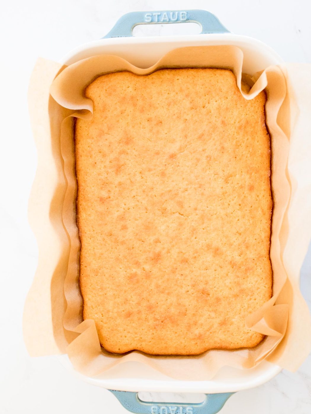 baked cornbread in a baking dish