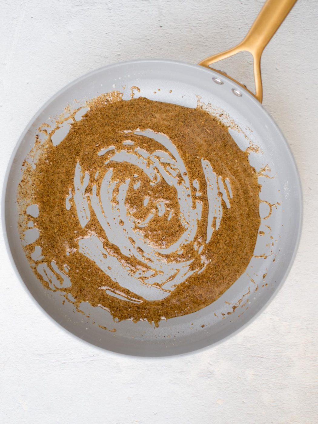 seasoned roux in a skillet