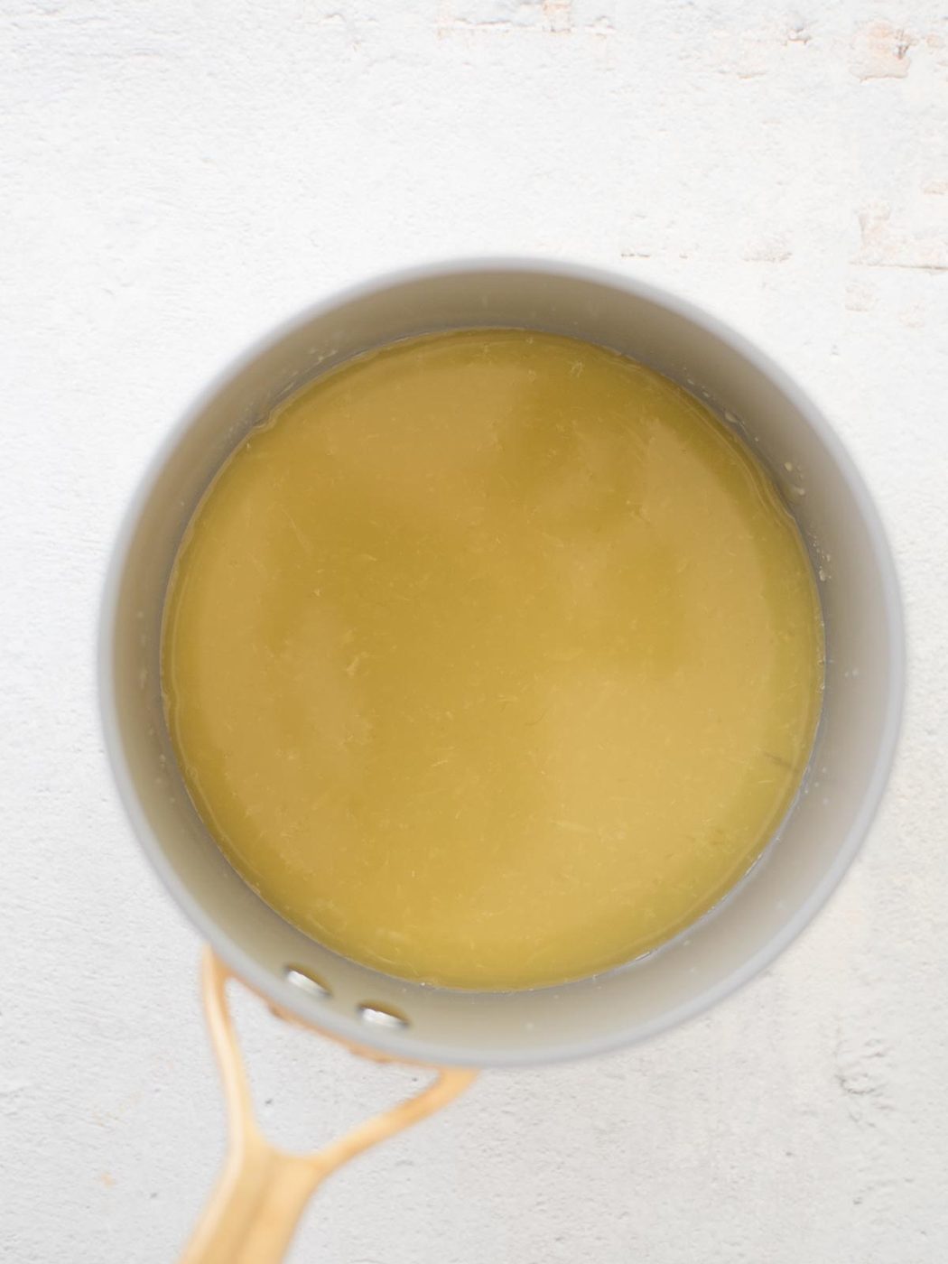 dressing made and cooling in a saucepan
