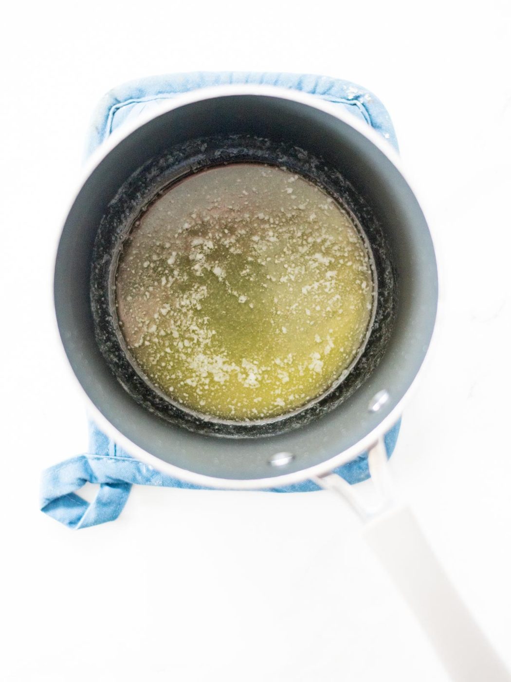 melted butter in a saucepan