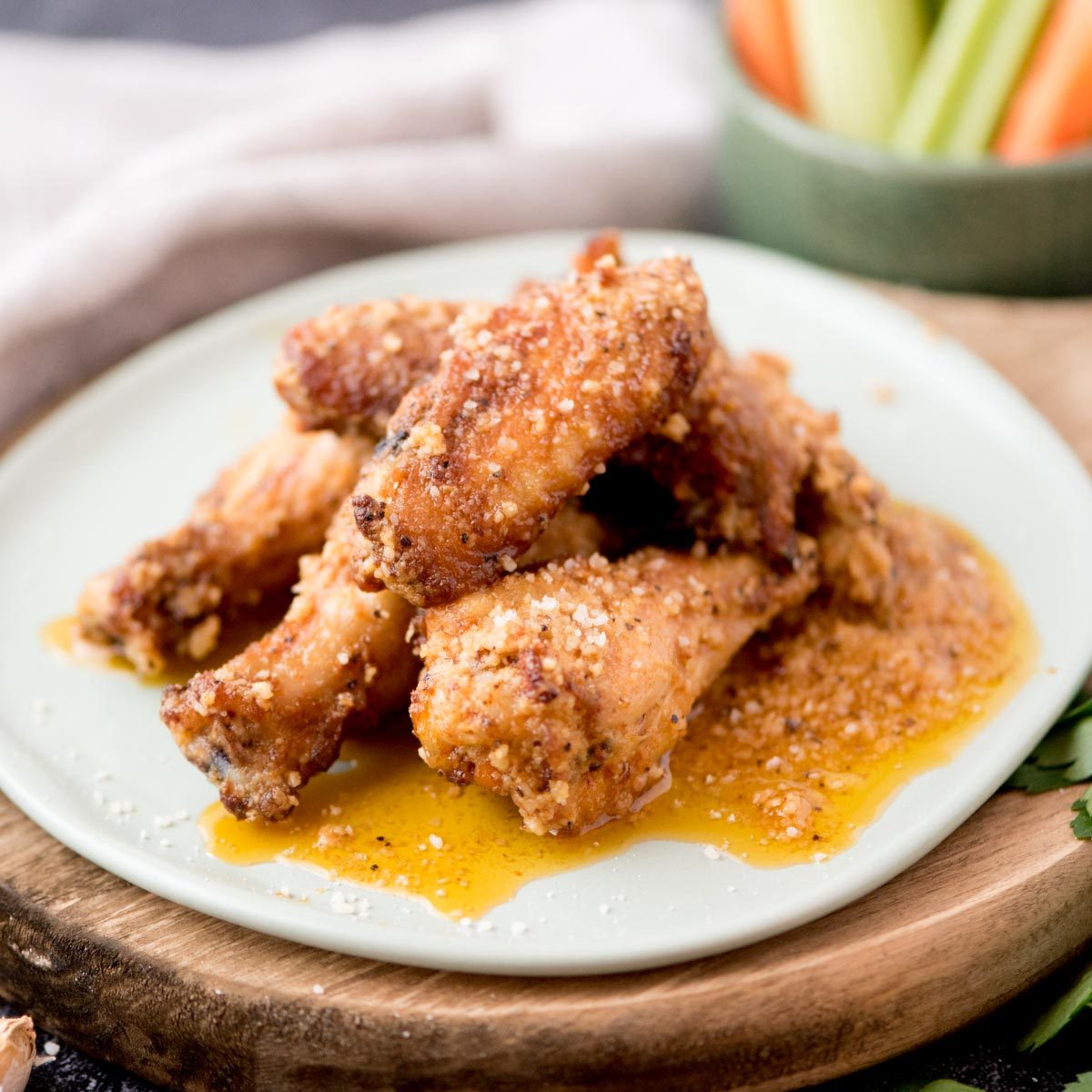 From-scratch Garlic Parmesan Air Fryer Wings