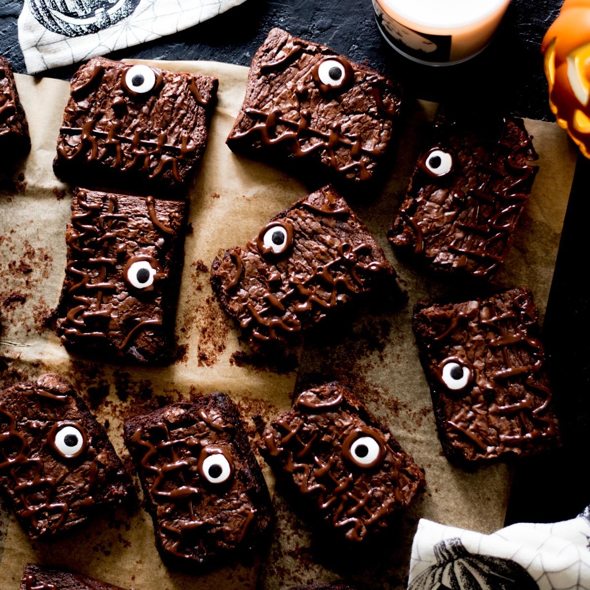 From-scratch Halloween Brownies