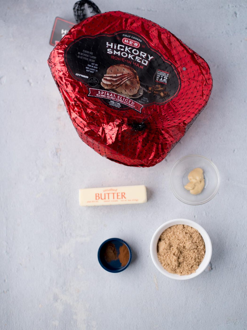 ingredients to make brown sugar glazed ham