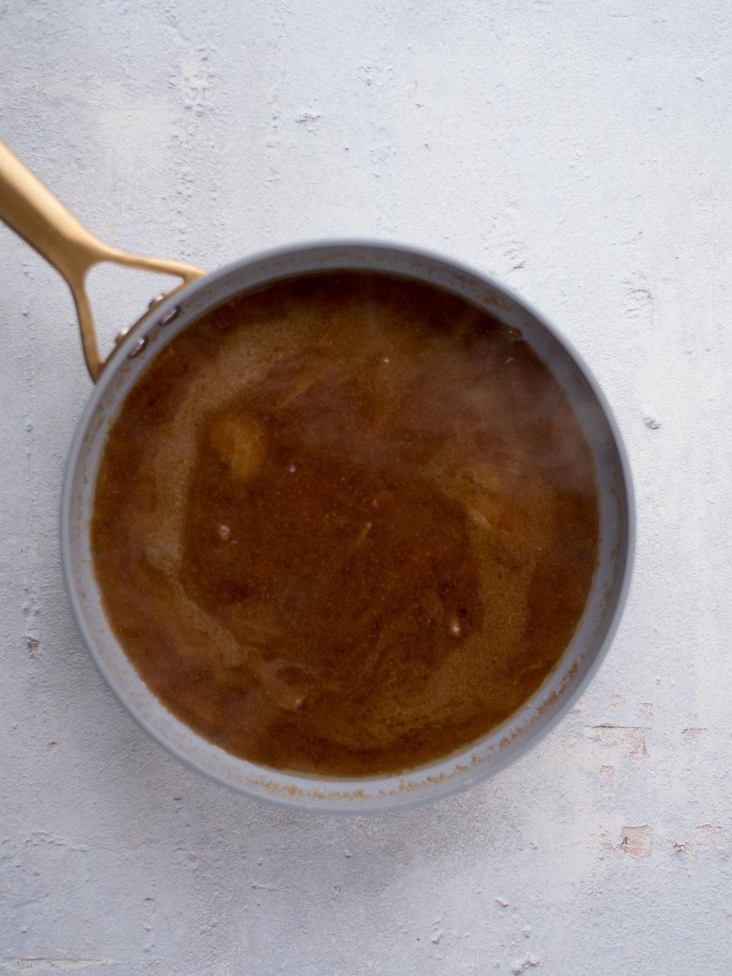 brown gravy in a skillet