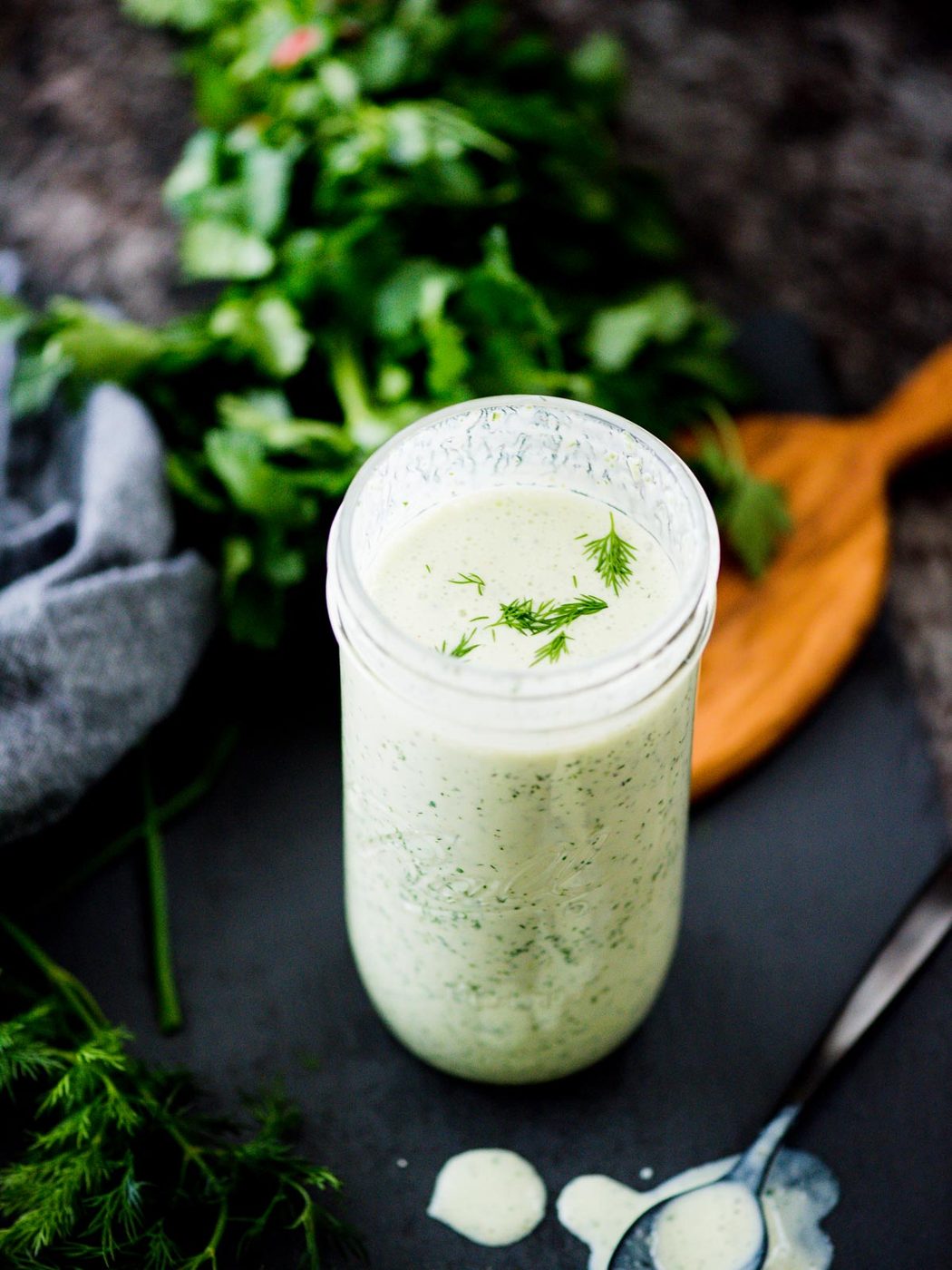 From-scratch Buttermilk Ranch Dressing in a jar