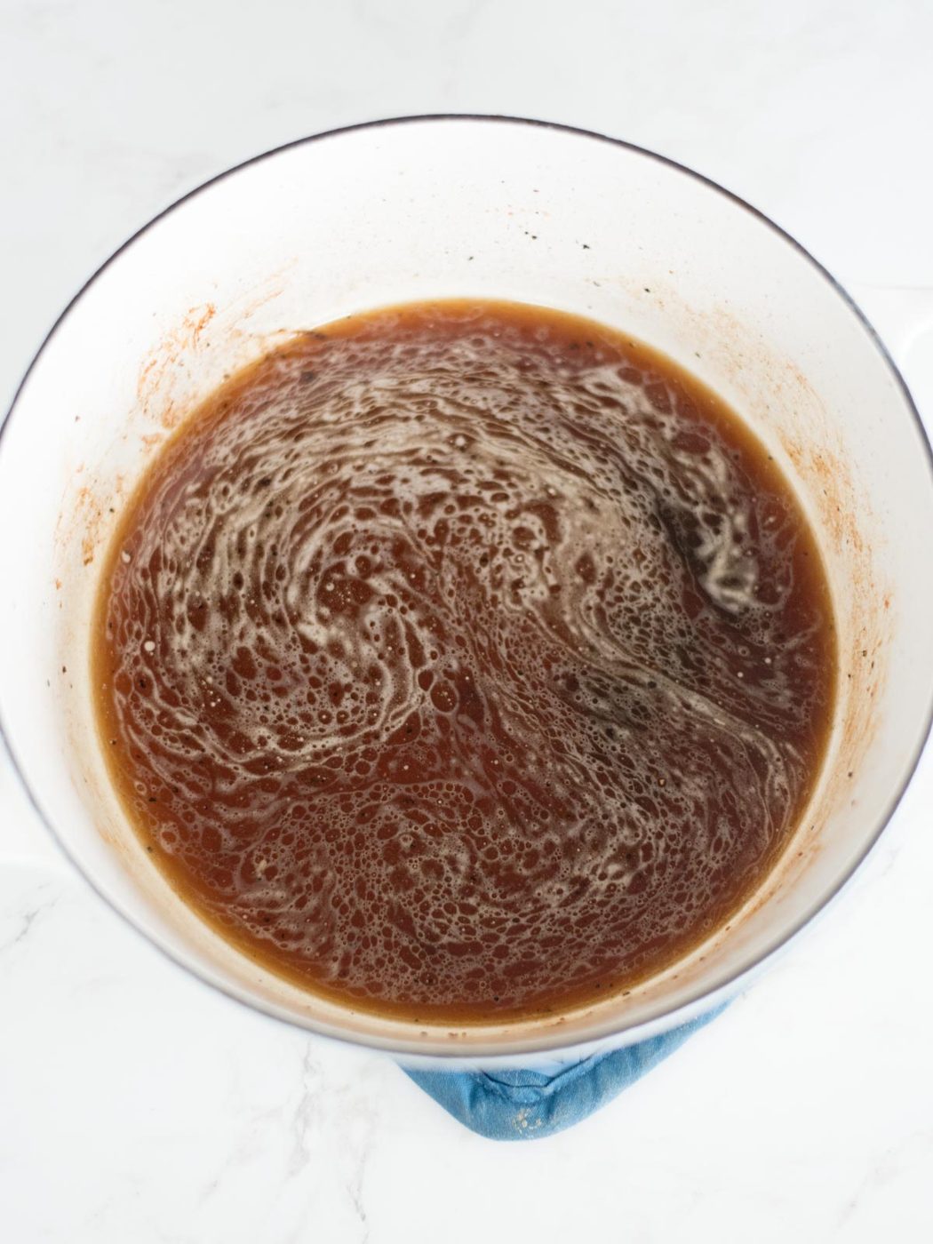 broth in a dutch oven