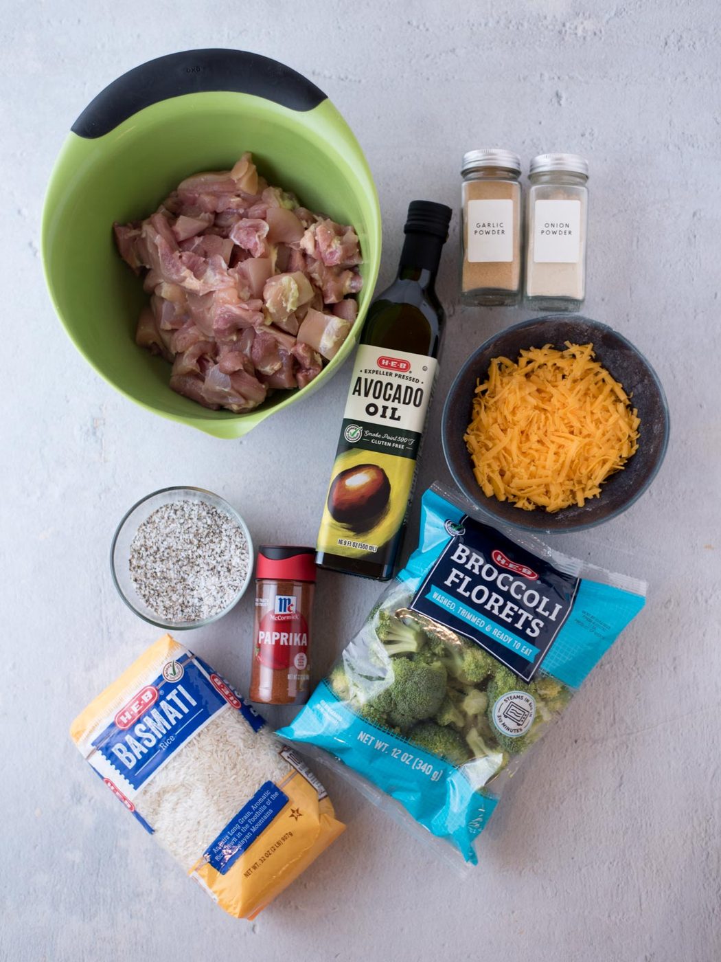 ingredients to make chicken broccoli rice casserole