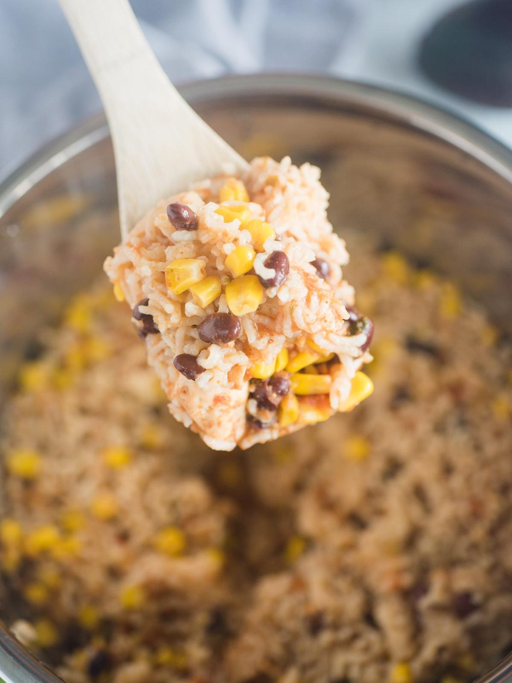 spoonful of cooked mixture